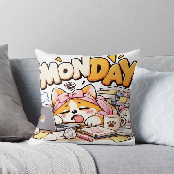 Item preview, Funny Sleepy Corgi Monday Morning Mood designed and sold by Moonya26.