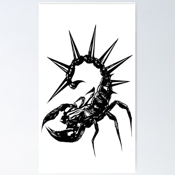 Item preview, Spiked Tribal Scorpion Cyber Sigilism Y2K Tattoo Graphic designed and sold by BrontesWhimsyStore.
