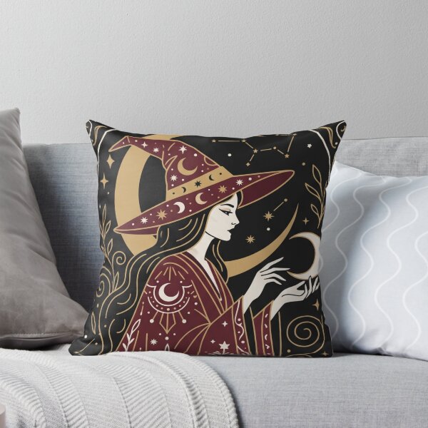 Item preview, The Witch — Tarot I | Burgundy Witch Tarot Card Art designed and sold by Mora Atelier Designs.