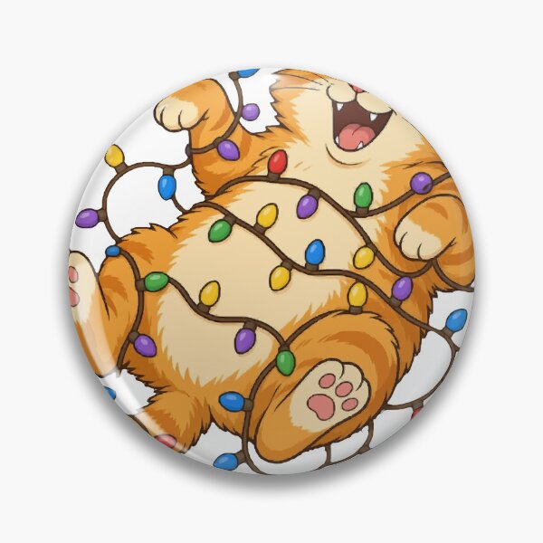 Item preview, Festive Chaos Orange Tabby Cat Tangled in Christmas Lights designed and sold by Bornprints.