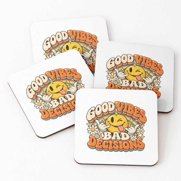 Item preview, Good Vibes Bad Decisions Retro Smiley designed and sold by JN-Designn.