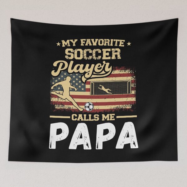 Item preview, My Favorite Soccer Player Calls Me Papa USA Flag designed and sold by MarshallCrews.