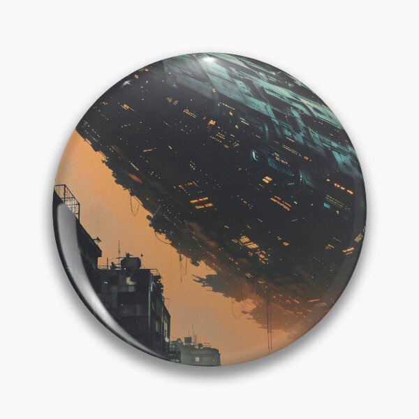 Item preview, Alien Invasion Sci Fi Spaceship Over Dystopian City designed and sold by Vintage Poster Gallery.