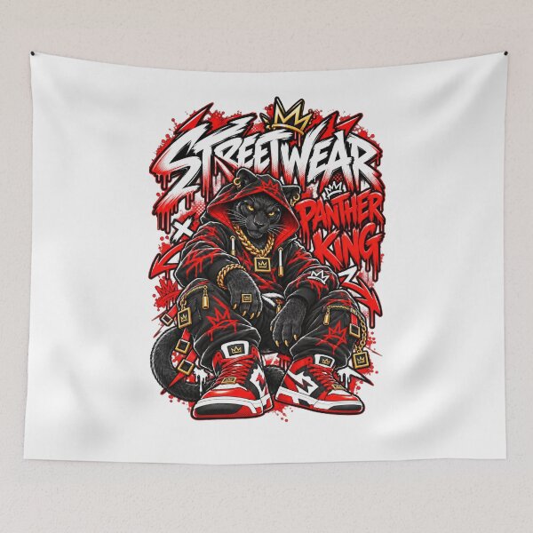 Item preview, Streetwear Panther King Urban Graffiti Art designed and sold by BAAKSHOP.