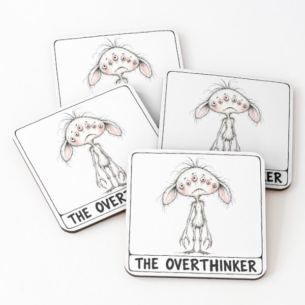 Item preview, The Overthinker Anxious Cute Monster Sticker designed and sold by Frenky Stickers.