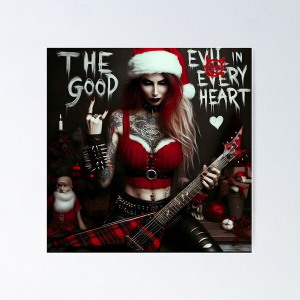 Item preview, Merry Hellmas Good Evil Guitar Girl designed and sold by Voodoo Store Paranormal Collections.