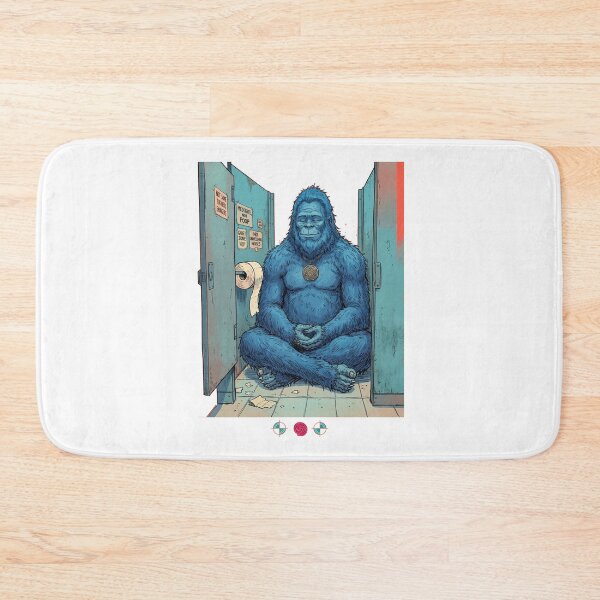 Item preview, Bigfoot Bathroom Meditation - Zen Lotus Pose Public Restroom Humor designed and sold by Whimsy Trail Co.
