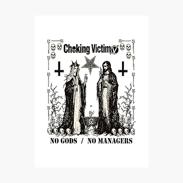 Item preview, Choking Victim Inspired Punk Rock Design No Gods No Managers Statement Graphic designed and sold by ressou.