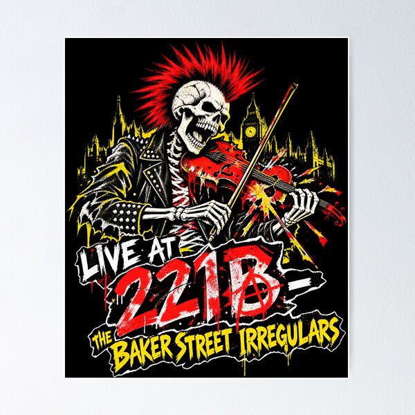 Item preview, Sherlock Holmes: Live at 221B Punk Violin Skeleton designed and sold by Fenay Designs.