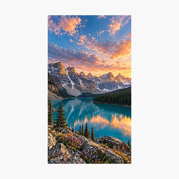 Item preview, Moraine Lake Sunset in the Canadian Rockies designed and sold by Alvren.