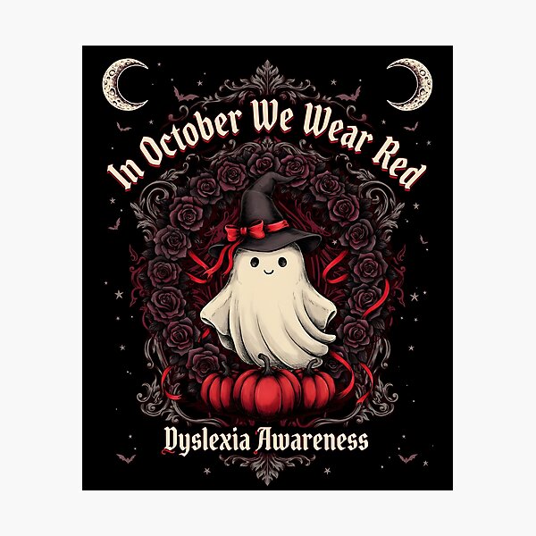 Item preview, In October We Wear Red Dyslexia Awareness Ghost Support designed and sold by Redgiant87x.