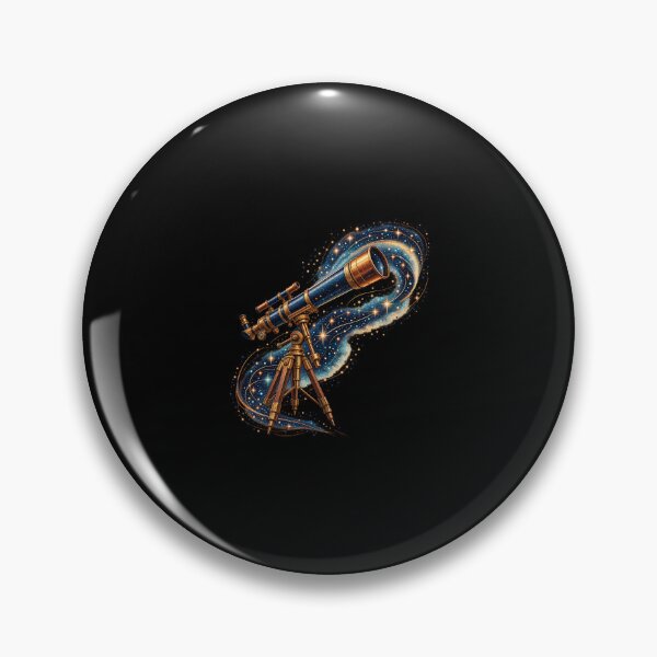 Item preview, Vintage Brass Telescope and Cosmic Starfield - Astronomy Art designed and sold by astersgraphics.