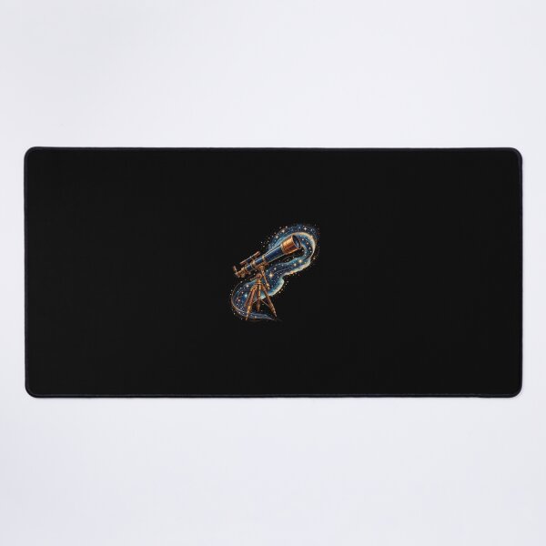 Item preview, Vintage Brass Telescope and Cosmic Starfield - Astronomy Art designed and sold by astersgraphics.
