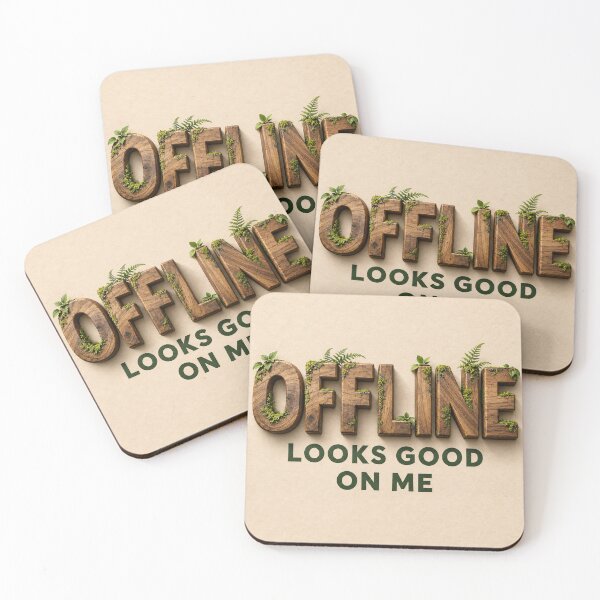 Item preview, Offline Looks Good on Me – Rustic Wooden Nature Typography designed and sold by Kaleidoscope Print.