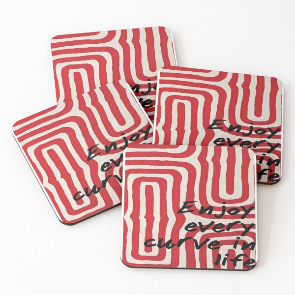 Item preview, Enjoy Every Curve In Life - Red Wavy Pattern designed and sold by Xtention Co..