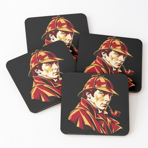 Item preview, Sherlock Holmes: Scarlet and Gold Sharp-Eyed Portrait designed and sold by Fenay Designs.