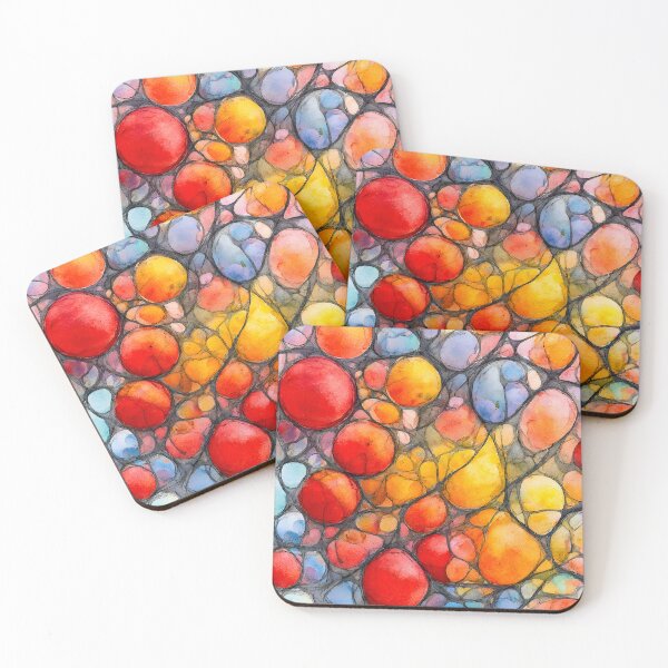 Item preview, Colorful Abstract Pebble Art in Watercolor Style designed and sold by Connys Colorful World.