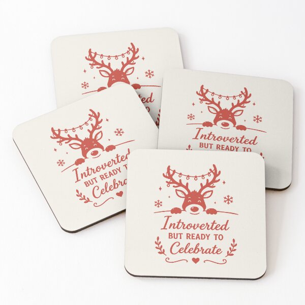 Item preview, Introverted But Ready To Celebrate – Reindeer Christmas Art designed and sold by Tklezardesigns.