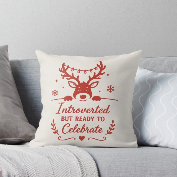 Item preview, Introverted But Ready To Celebrate – Reindeer Christmas Art designed and sold by Tklezardesigns.