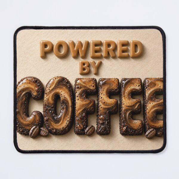 Item preview, Powered by Coffee – Espresso Typography for Coffee Lovers designed and sold by Kaleidoscope Print.