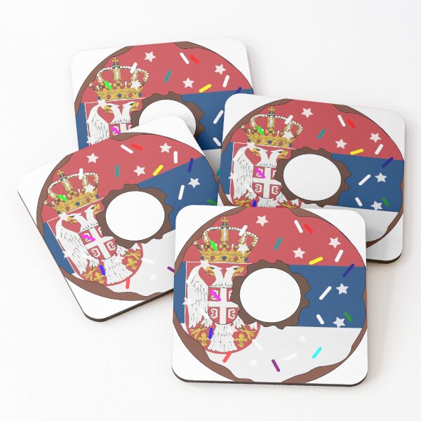 Item preview, Serbia Flag Donut – Colorful Sprinkles Country Pride designed and sold by TheIconSmith.