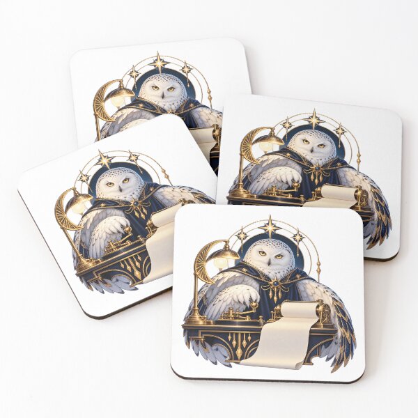 Item preview, Snowy Owl Midnight Telegram Operator Art Deco designed and sold by gallleriaworld.