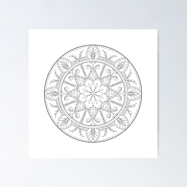 Item preview, Mandala Coloring Page Line Art designed and sold by Chubhorn.