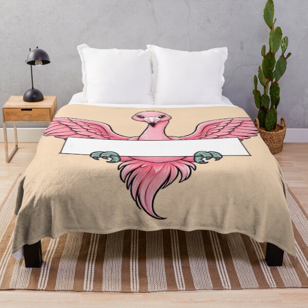 Item preview, Cute Pink Flamingo with Banner Tropical Bird Art designed and sold by PetalsPaws.