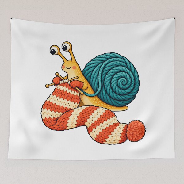 Item preview, Yarn-Shell Snail Knitting a Winter Scarf designed and sold by Half Brain Labs.