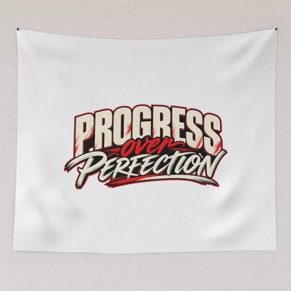 Item preview, Progress Over Perfection – Bold Motivational Typography designed and sold by Epic Wear Store.