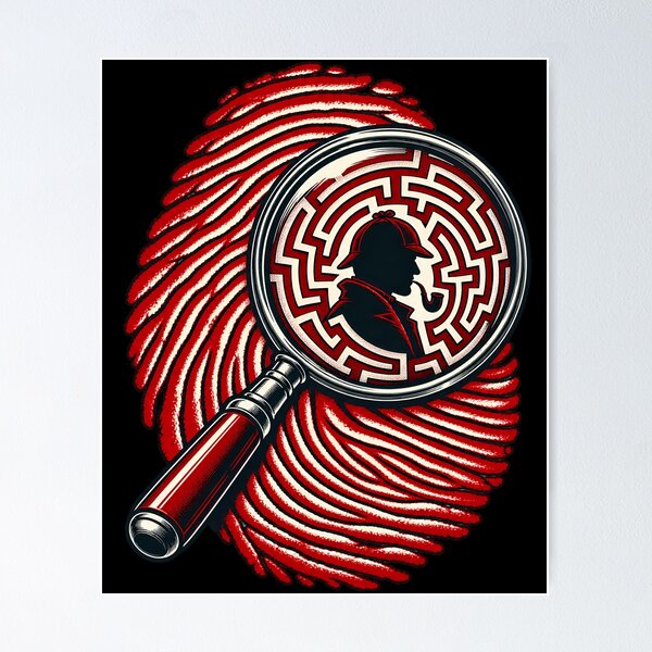 Item preview, Sherlock Holmes: Fingerprint Maze Under the Lens designed and sold by Fenay Designs.
