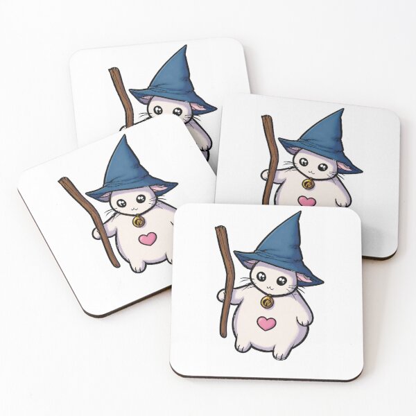 Item preview, Cute Witch Cat – Kawaii Magical Kitty with Blue Wizard Hat designed and sold by MEHMET CAN.