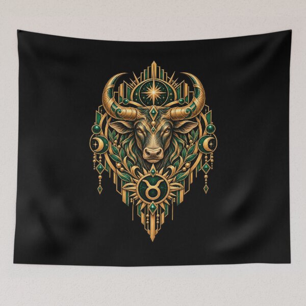 Item preview, Ornate Emerald Taurus Zodiac Crest designed and sold by RockitBaby.