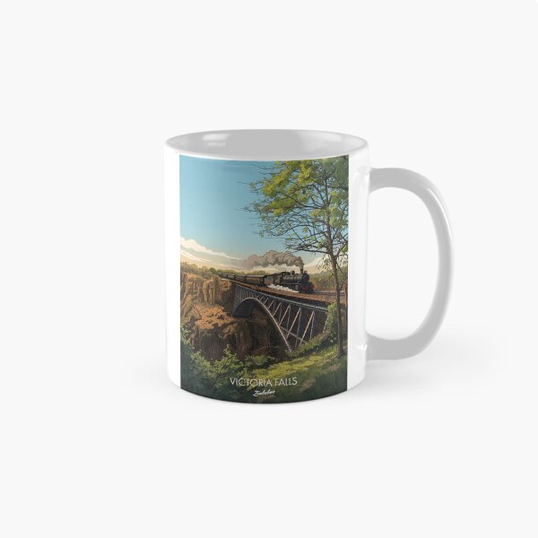 Item preview, Victoria Falls Zimbabwe Bridge Steam Train Zambezi Gorge Retro Vintage Design Motif designed and sold by strandbar.