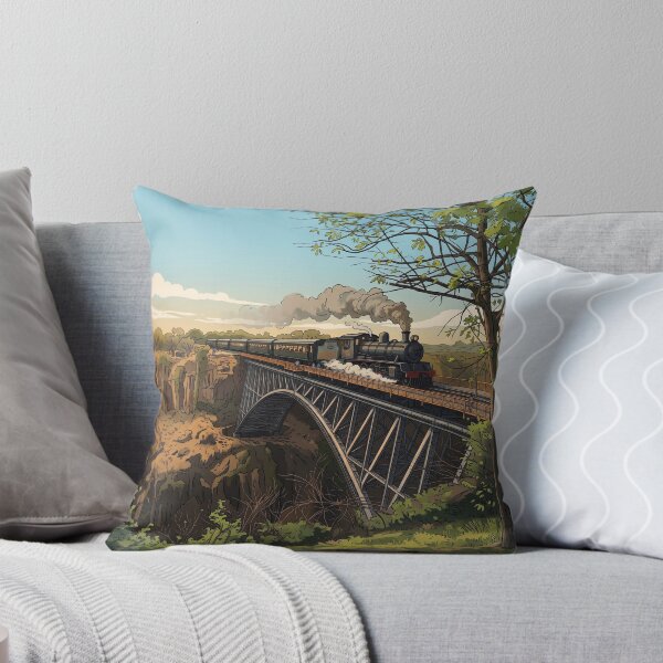 Item preview, Victoria Falls Zimbabwe Bridge Steam Train Zambezi Gorge Retro Vintage Design Motif designed and sold by strandbar.