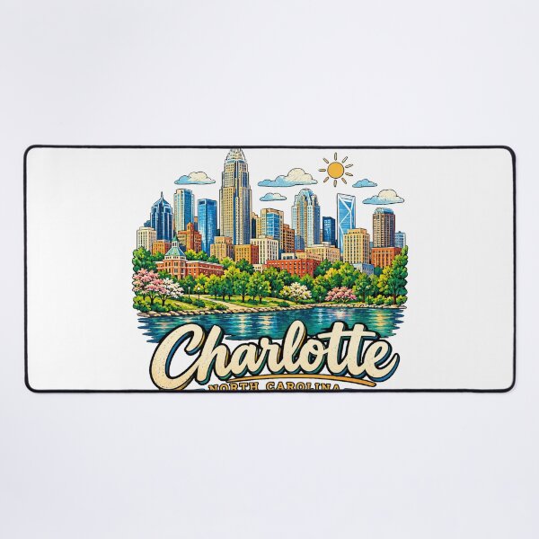 Item preview, Hand Drawn Charlotte North Carolina Travel Souvenir Landmark Gift designed and sold by MichaeIRellov.