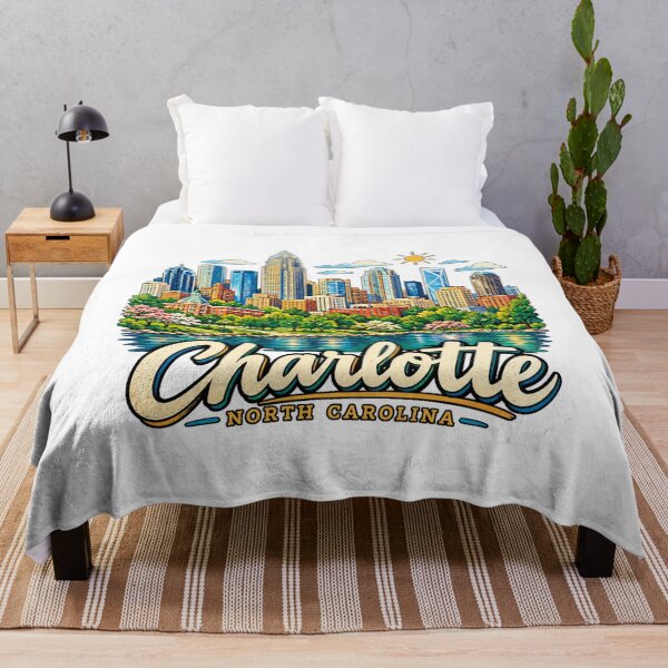 Item preview, Hand Drawn Charlotte North Carolina Travel Souvenir Landmark Gift designed and sold by MichaeIRellov.
