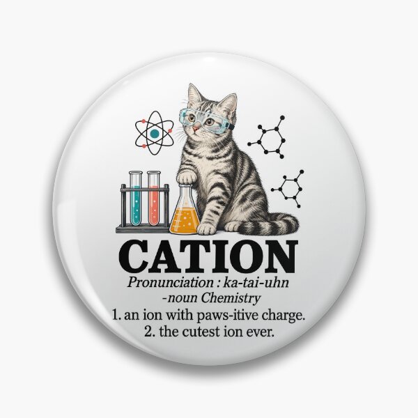 Item preview, Cation Chemistry Cat Pun Funny Science Lab Kitten Humor designed and sold by andre-hollow.