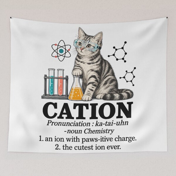 Item preview, Cation Chemistry Cat Pun Funny Science Lab Kitten Humor designed and sold by andre-hollow.