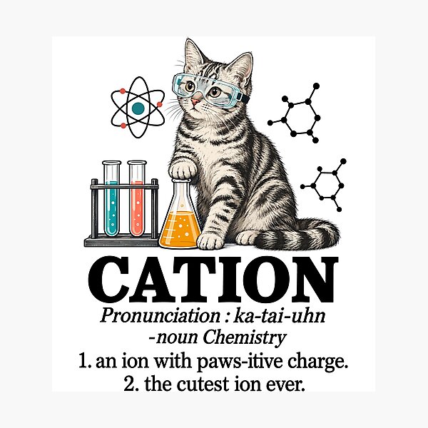 Item preview, Cation Chemistry Cat Pun Funny Science Lab Kitten Humor designed and sold by andre-hollow.