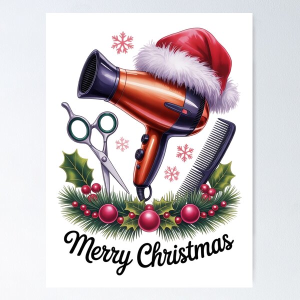 Item preview, Merry Christmas Hairstylist Santa Hat – Hairdresser Salon Art designed and sold by jkrphoto.