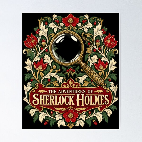 Item preview, Sherlock Holmes: Adventures in Scarlet Florals designed and sold by Fenay Designs.