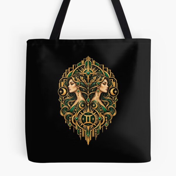 Item preview, Emerald Twin Souls – Art Deco Gemini Zodiac designed and sold by RockitBaby.