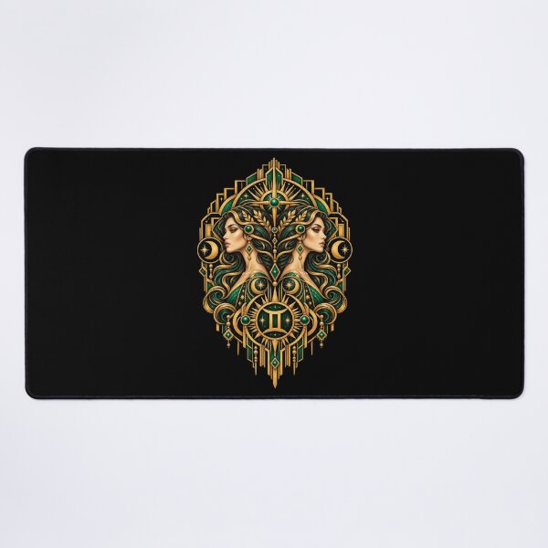 Item preview, Emerald Twin Souls – Art Deco Gemini Zodiac designed and sold by RockitBaby.