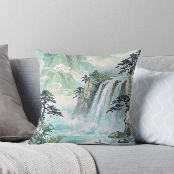 Item preview, Summer Waterfall In Misty Chinese Mountains designed and sold by zeloyacrussle.
