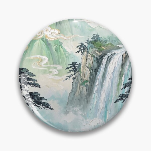 Item preview, Summer Waterfall In Misty Chinese Mountains designed and sold by zeloyacrussle.