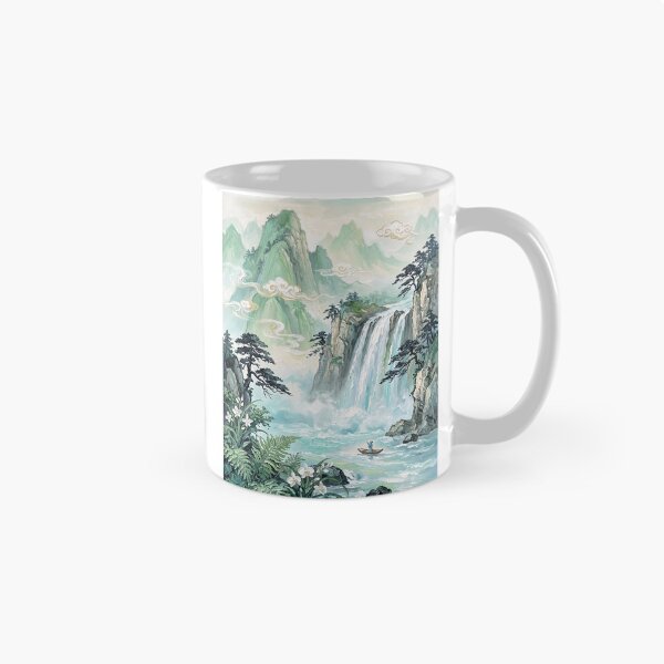 Item preview, Summer Waterfall In Misty Chinese Mountains designed and sold by zeloyacrussle.