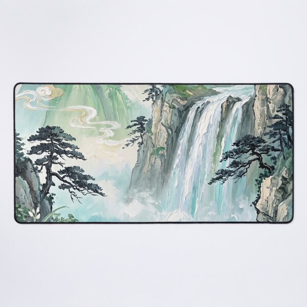 Item preview, Summer Waterfall In Misty Chinese Mountains designed and sold by zeloyacrussle.