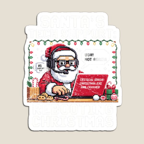 Item preview, Santas Tech Support Rebooting Christmas Funny IT Pixel Art Holiday designed and sold by Manellaa.