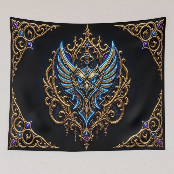 Item preview, Cyber Gothic Owl Mystic Amulet Gold Crest designed and sold by Breezes-of-Ida.